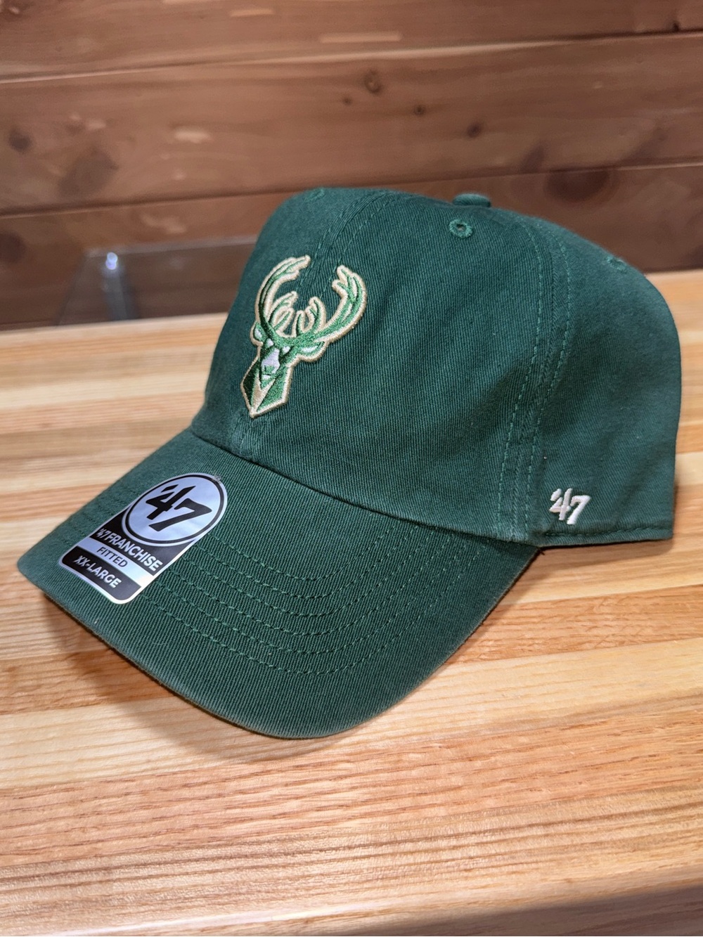 New ‘47 Brand Milwaukee Bucks Franchise Fitted Green NBA Hat Cap XXL 2XL